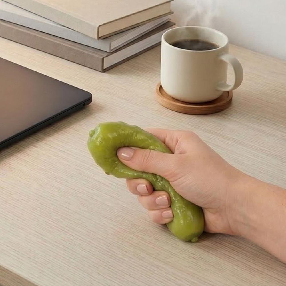 1 ks mačkací hračka ve tvaru okurky Kreativní dárek pro dítě dospělého Senzorická úleva od stresu Mačkací Realistický model rekvizity Mačkací hračka