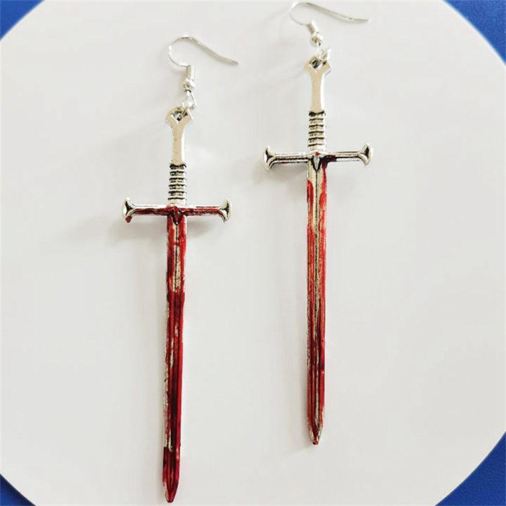 Sharp Knife Men Stud Earrings Women Halloween Earrings Party Jewelry Korean Style Dangle Earrings