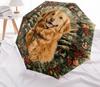 Christmas dog, automatic folding umbrella, portable and foldable design, 8 ribs, a Christmas or birthday gift.