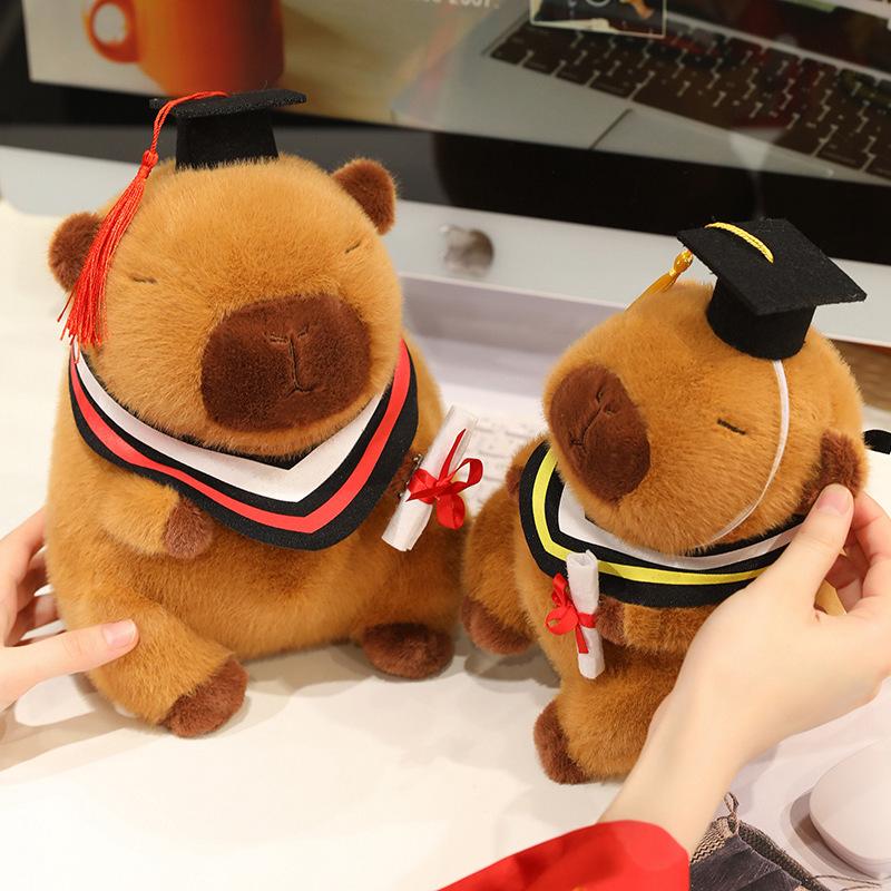 Lovely Graduate Plush Dolls Doctor Capybara Owl Bear Plush Toy Cute Stuffed Animal Toy Doll Soft Cartoon Pillow Graduation Gift
