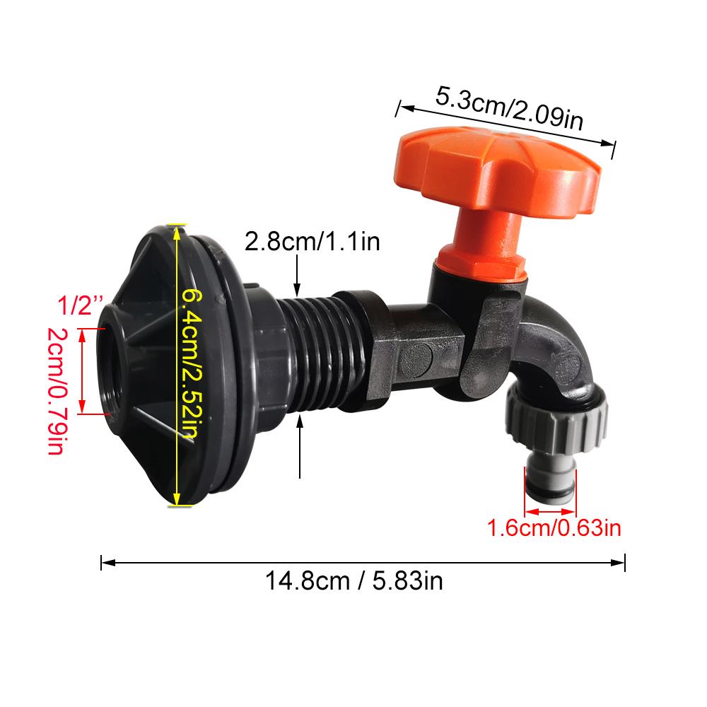 1Pcs Garden Irrigation Water Pipe Faucet Joint IBC Water Tank Adapter Faucet Set Rainwater Bucket Faucet