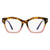 Tom Ford Women S Square Blue Block eyeglaSSeS Tf5965b 055 Havana Pink 53mm