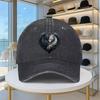 Dragon Heart Print Baseball Cap Washed Denim Retro Adjustable Buckle Loose, Comfortable And Adjustable