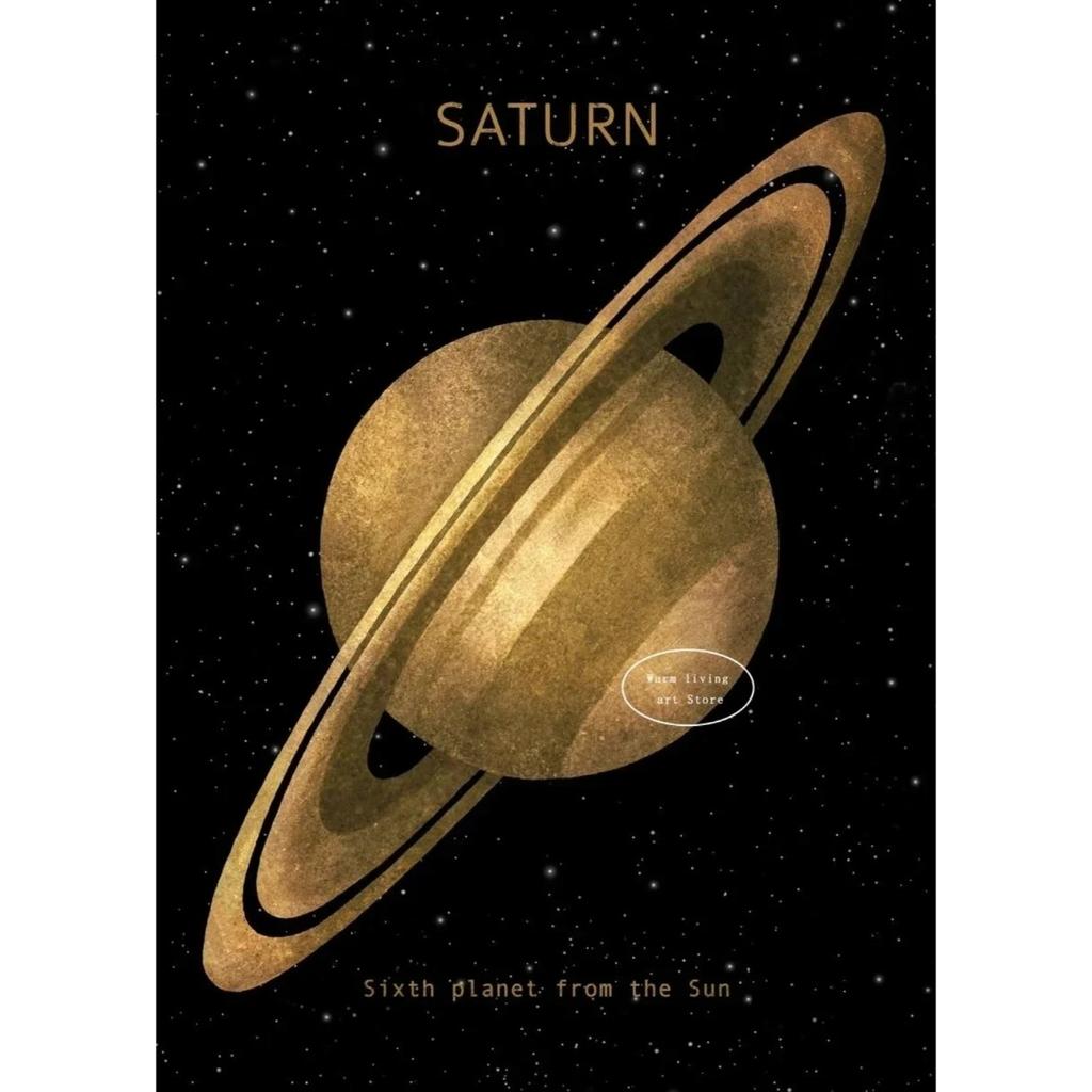 Earth Venus Moon Mars Saturn Uranus Planet Solar System Canvas  Paintings Poster and Print Wall Art Pictures Kids Room Decor