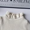 Girls' Lace Collar Knitted Sweater - Winter Long Sleeve Top