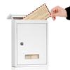 Lysmics Mailbox, Post Box, Wall-Mounted, Key-Lock, Metal, White, Small (White)