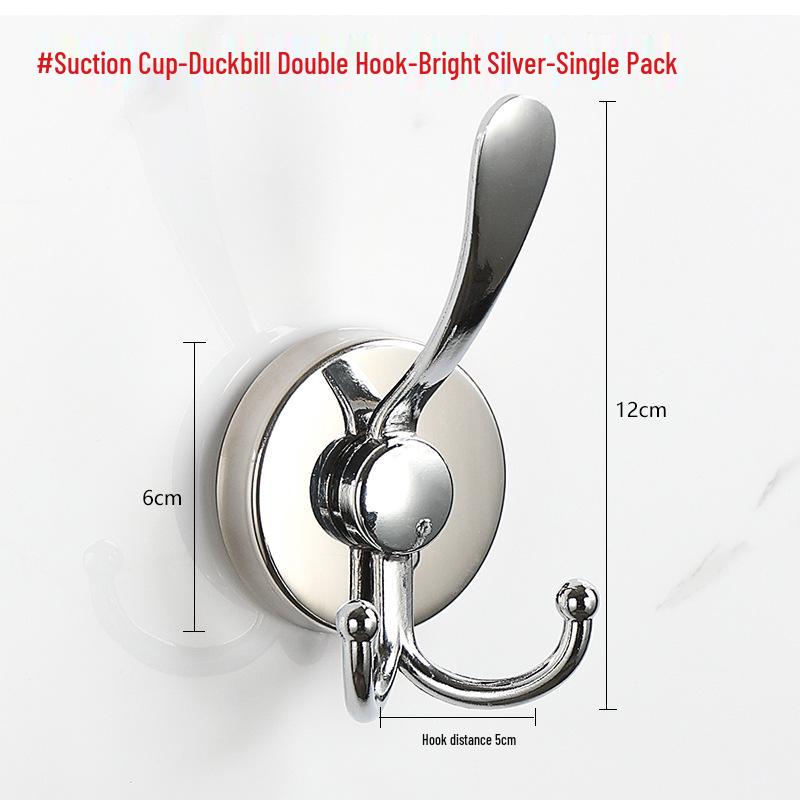 Stainless Steel Traceless Vacuum Suction Cup Hook for Kitchen and Bathroom Towels
