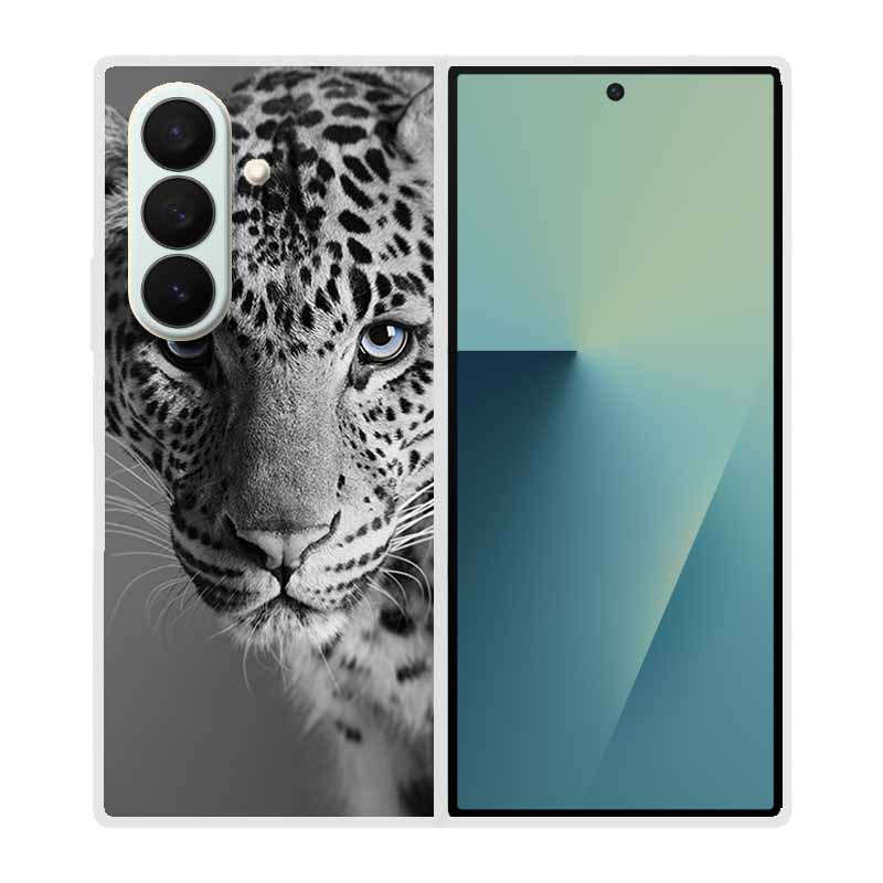 Coque For SAMSUNG Fold 7 5G Cases Animal Marble Clear Hard Phone Funda for Galaxy Z Fold7 5G Back Cover Zfold7 Transparent Shell