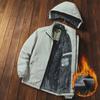 Men's 2023 Windproof & Waterproof Cotton-Padded Jacket with Detachable Hood.