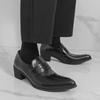 Aumento altezza tacchi alti mocassini con sorriso aperto scarpe in pelle a punta 2026 primavera e autunno britanniche aumento altezza