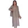 2024 Autumn Women's Solid Color Elegant Long Dress Suit - Versatile Two-Piece Set