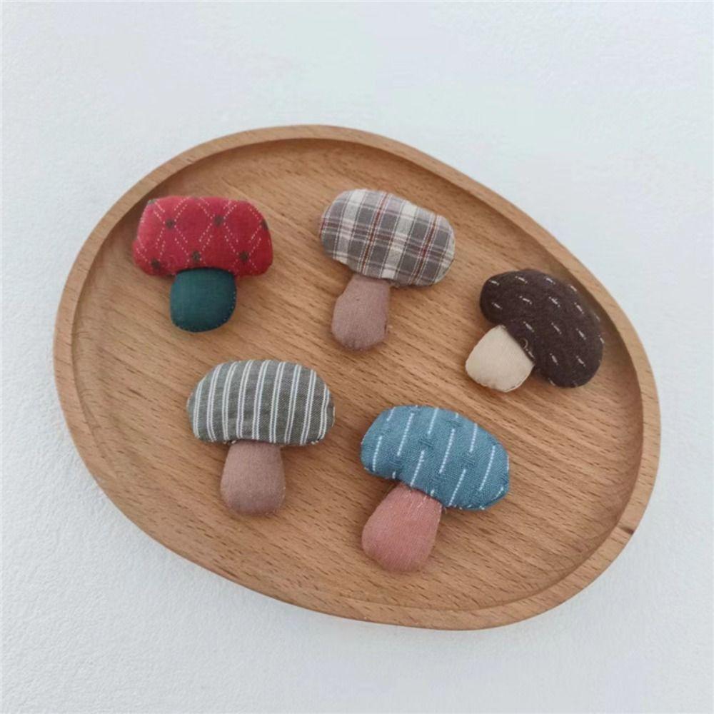 1 Pair Fabric Fabric Mushroom Pin Handmade Handcrafted Pin Premium Woodland Brooch Bag Accessory