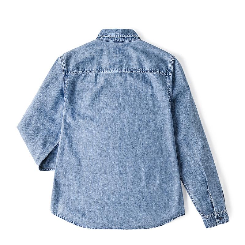 FW24 Standard Version Turn-Down Collar Workwear Design Long Sleeve Denim Shirt Men Shirts LMT0090266DE00FA06865