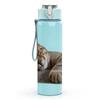 1PC Lazy Tabby Cat Sleep Pose 750ml Color Plastic Sports Water Bottle Leakproof Flip Straw Lid Suitable for Sports Office Home Use