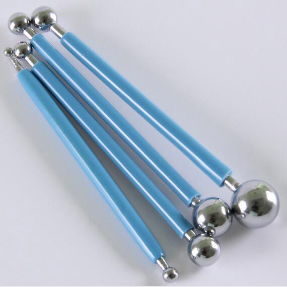 4-Piece Stainless Steel Maru Stick Set for Cake Decorating & Clay Carving