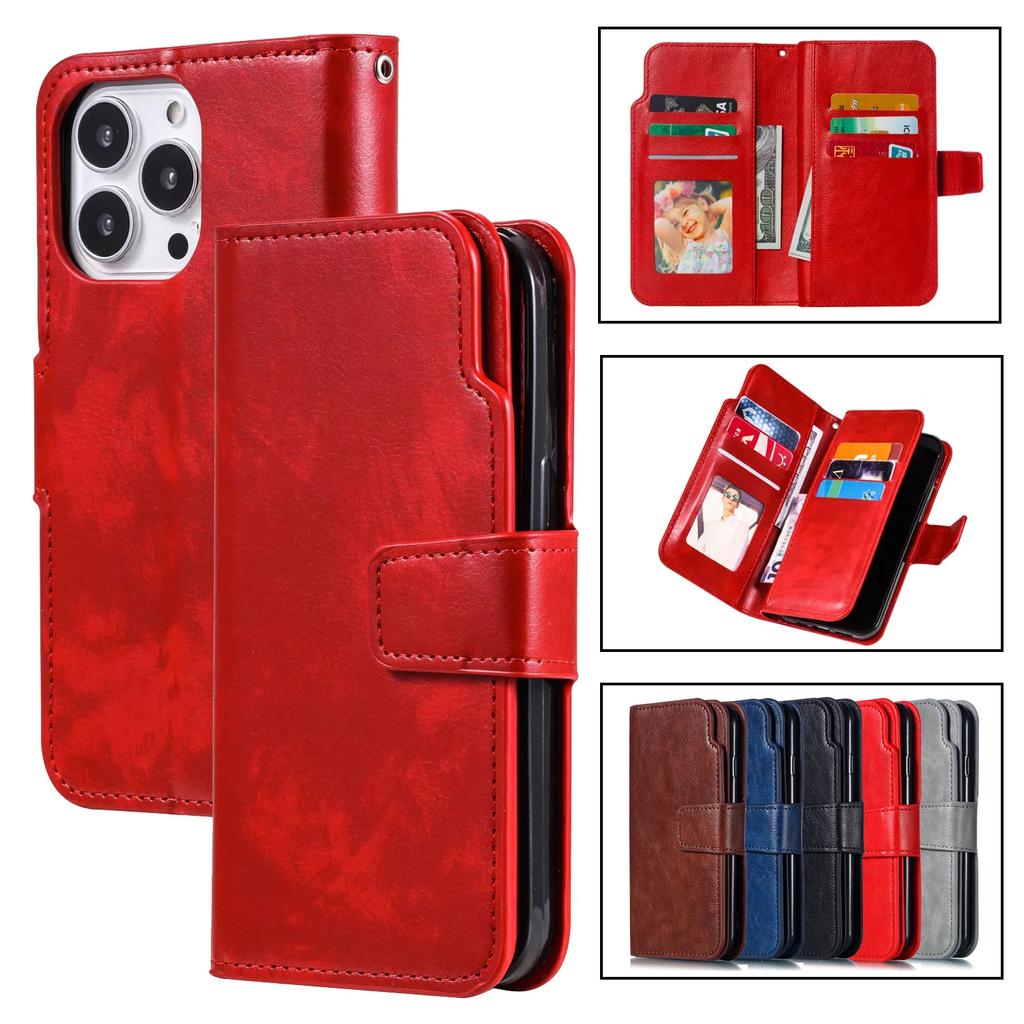 Leather Case High Grade Wallet For iPhone 17 16 15 14 13 12 11 Pro Max XR XS Max 7 8 Plus Air Flip Phone Cover With Card Slots