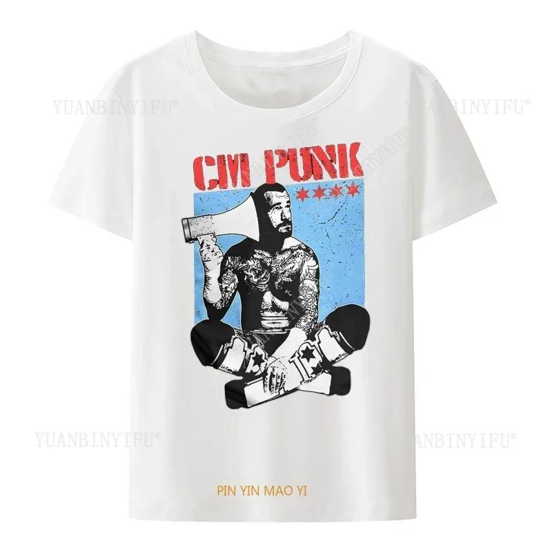 

Харадзюку Повсякденні Чоловічі Футболки Cm Punk Aew Американський Професійний Рестлер Літні Футболки З Коротким Рукавом Чоловічий Одяг 2XL