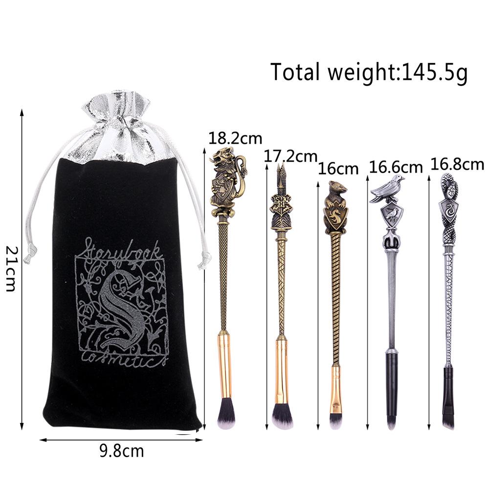 

Набор кистей для теней с гербом школы Гарри Поттера: 5 Кистей для макияжа Midi Fox с металлическими ручками