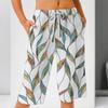 Women's Summer Elasticated Tie Waist Floral Cotton & Linen Loose Shorts