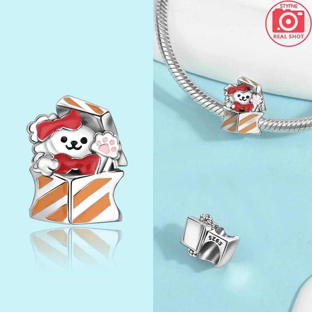 Red Santa Claus White Snowman Snowflakes Gift Boots Original Copper Charms Beads Fit Bracelet Jewelry Women Diy