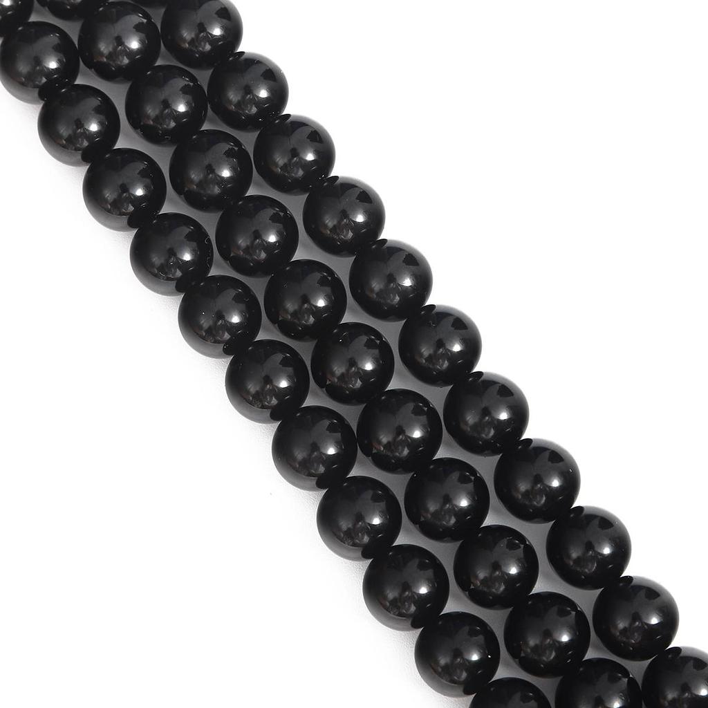 32-62 stk natursteinperler svarte obsidian runde perler for smykkelaging DIY armbånd halskjede