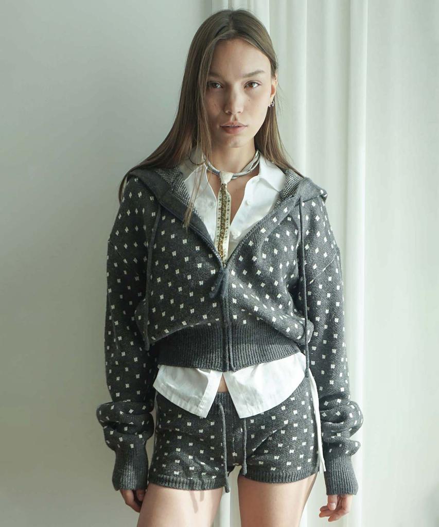 SCULPTOR Snowflake Knit Shorts Gray