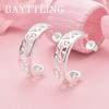 Charming 925 Sterling Silver Exquisite Cutout Pattern Earrings Fashion Women Party Accessories Wedding Jewelry