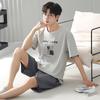 "2024 Men's Thin Cotton Short-Sleeve Pajama Set - Summer Style, Large Sizes Available"