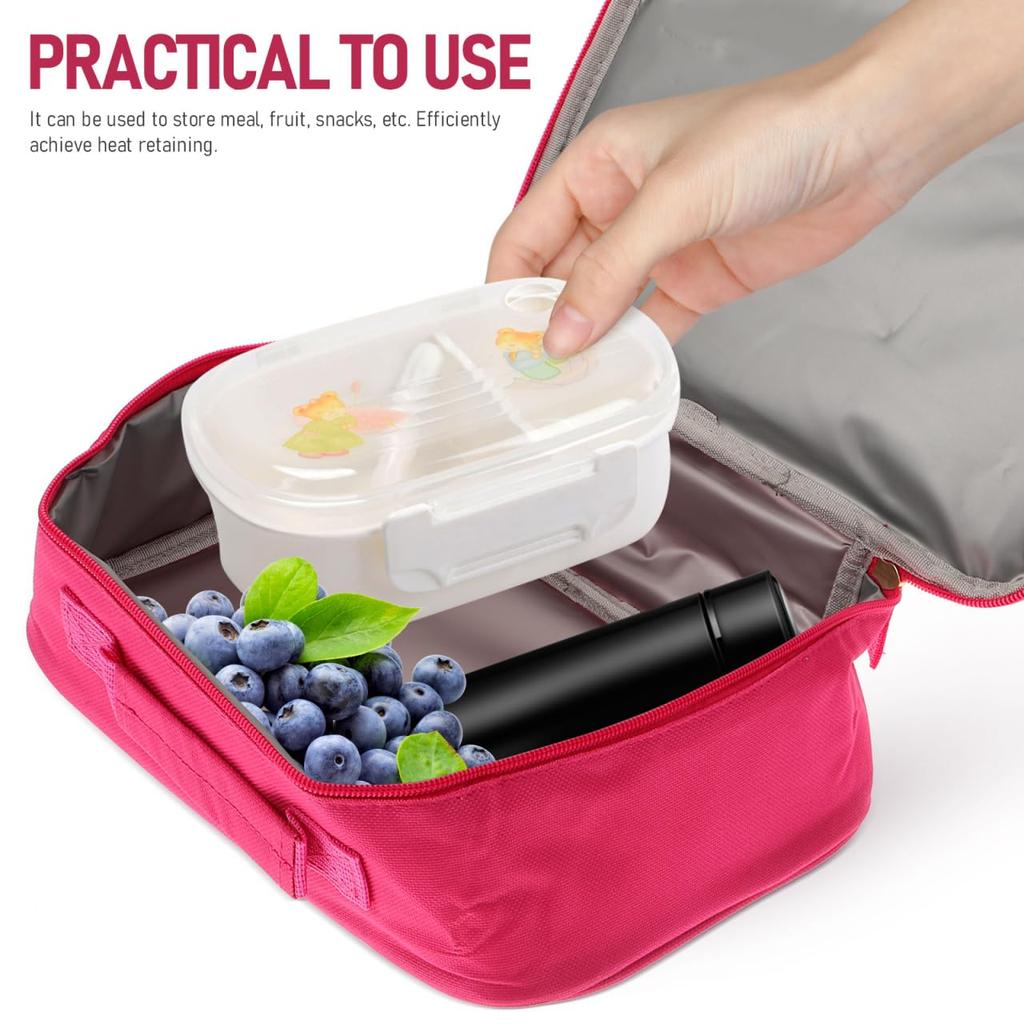 Garneck Portable Lunch Bag, Thermal Insulated Lunch Tote Bag, Sequined Lunch Storage Pouch, 25x19x7cm, Lightweight, Multifunctional, Lunch Bag