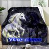 1PC Custom Name "Galactic Horse Dance" flannel blanket versatile,all-season throw suitable for the living room,bedroom,camping,travel,and gift