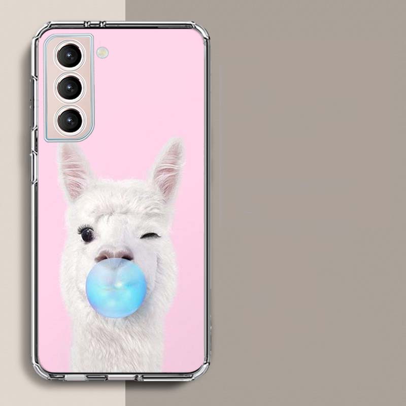 Cute, Naughty, Cool Alpaca Phone Case For Samsung S25+ Edge Galaxy S24 FE S23 Ultra Capa Shell S22+ S21 Plus S20 FE Cover Silico