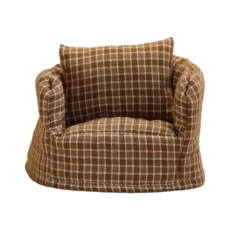 Smooth cotton Tiny Sofa Model For 1 12 Model house Displays Detachable For Realistic Home Trim