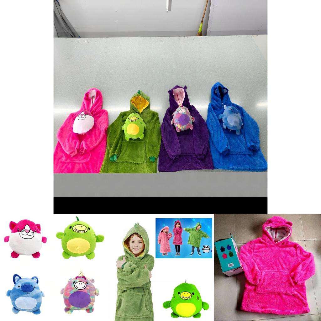 Kids Super Soft Plush Winter Fleece Warm Hooded Giant Sweatshirt Blanket