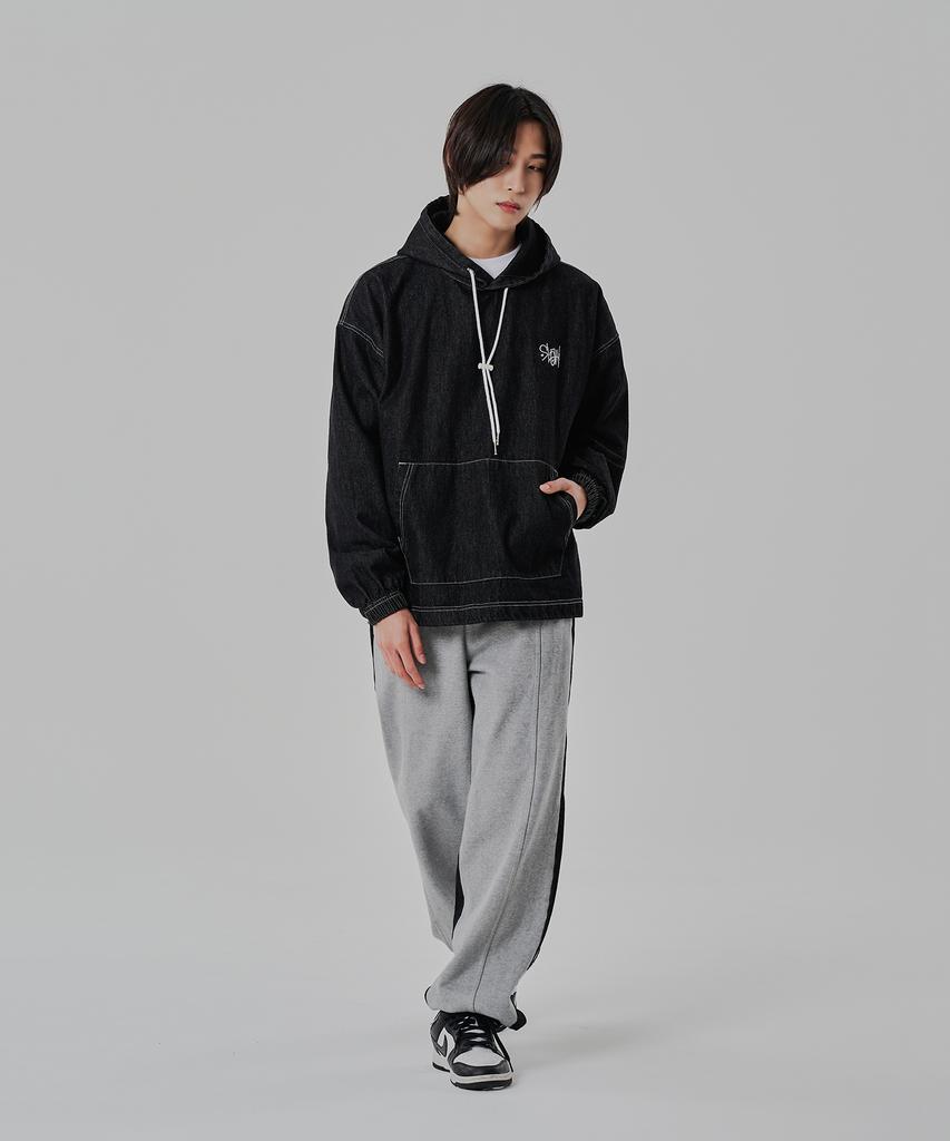 Denim Washed Hoodie_Black