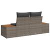 Sofa de jardin 2 places avec coussins gris en poly rotin 42006814