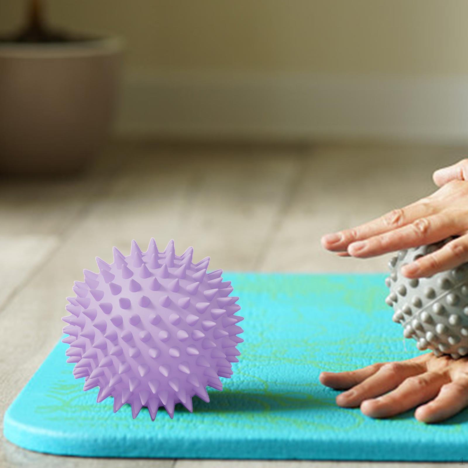 

Массажный мяч с шипами для спины, компактный, легкий, для мышц ног фиолетовый