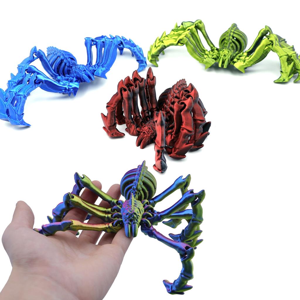 Gedruckte 3D-Spinnenfiguren Realistisch aussehendes Tiermodell Bewegliches einziehbares Gelenkspielzeug Weihnachts-Kinderspielzeug Heim-Schreibtischdekoration