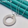 925 Sterling Silver Round Circle 16/18/20/22/24/26/28/30 Inch Pendant Necklace For Women Wedding Party Fashion Jewelry