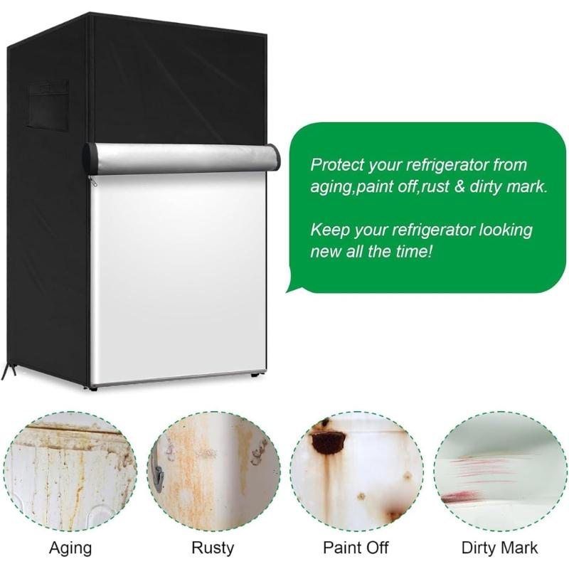 Outdoor Use Upright Freezer Cover Water Resistant Oxford Fabric Protectors Fits 56x58x86cm Compacts Refrigerators Dustproof