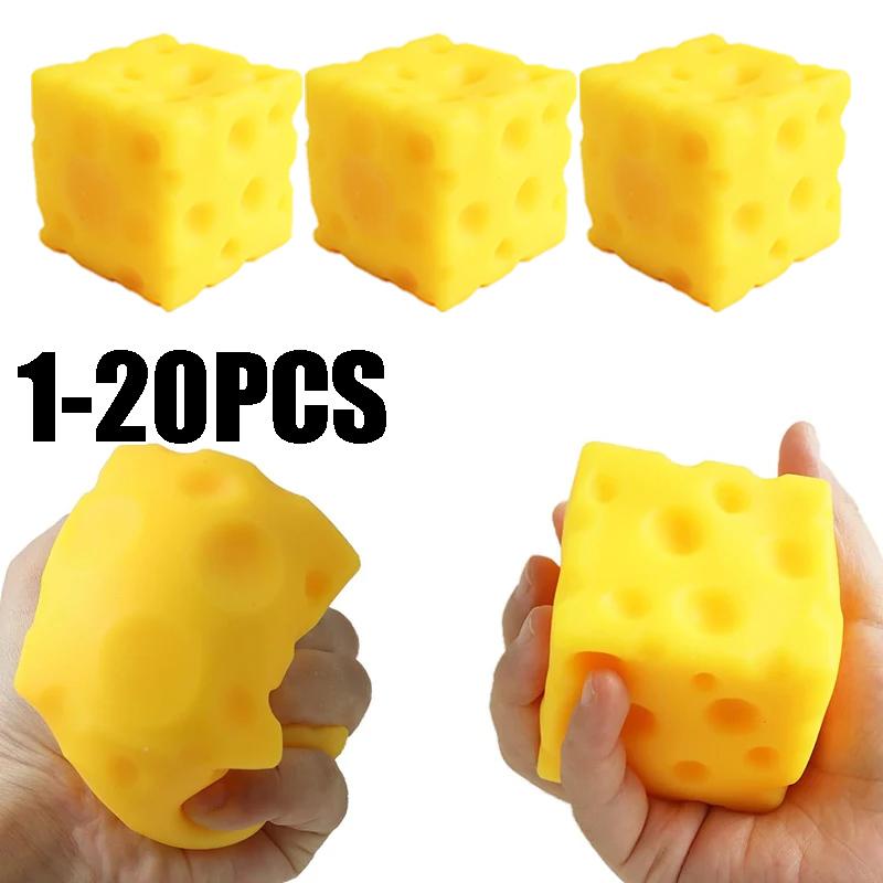 Bai Fen Bai Dolls And Toys 2026 New Needoh Squishy Square Cheese Squeeze Toys Slow Rebound Stress Relief Sensory Toy Soft Butter Cheese Party Toy
