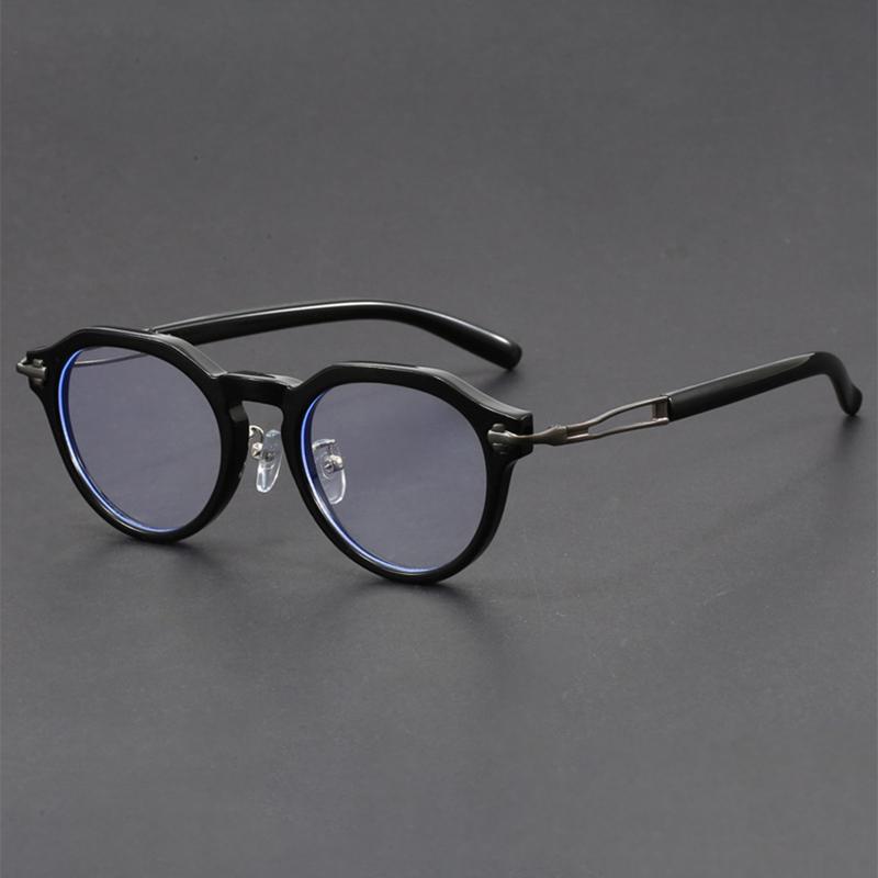 KAMMPT Vintage Round Optical Frames Men Blue Light Blocking Glasses Trendy Retro Stylish Luxury Eyewear