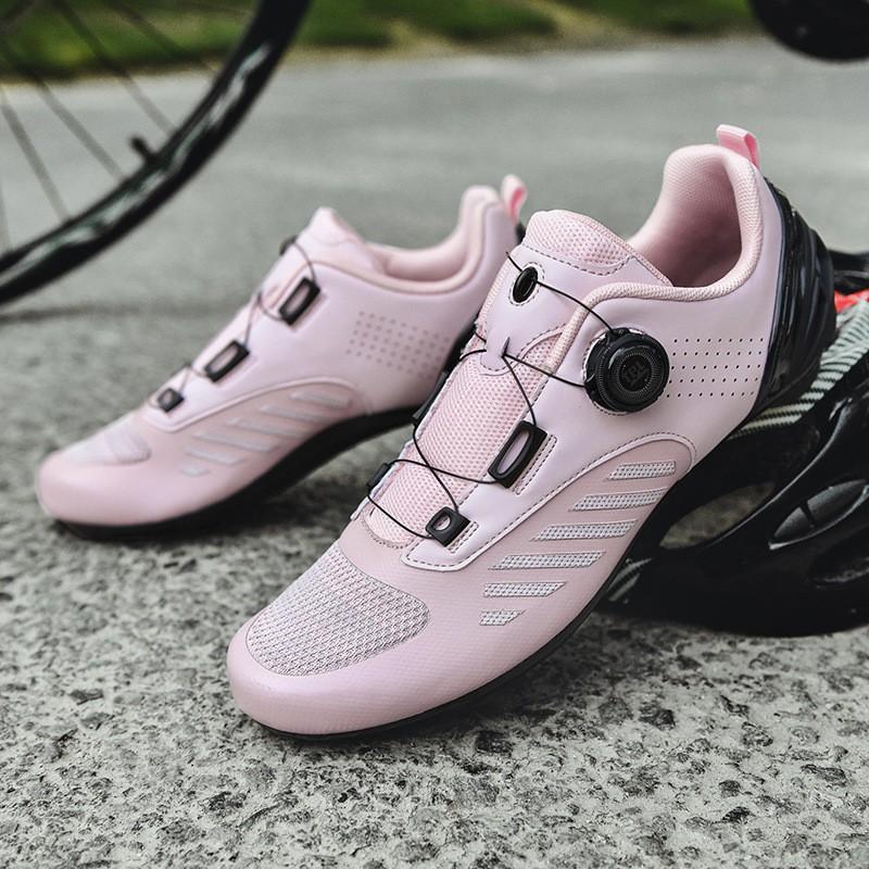 Scarpe da Ciclismo da Uomo Tomaia in Rete Senza Tacchette MTB Bici da Strada Trainer Indoor Unisex Leggere