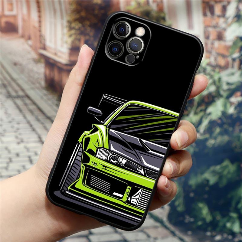 Japan JDM Tokyo Sports Car Anime Phone Case For Apple iPhone 16e 16 15 14 13 12 11 Pro Max XR XS 8 Plus SE2 Cover Silicone Cases