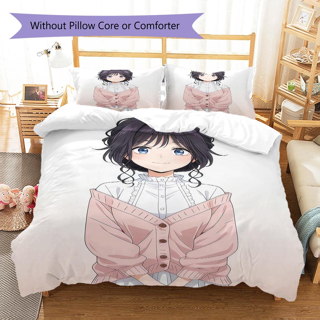 The Fragrant Flower Blooms Pattern Bedding,Quilt Set Quilt Cover Pillowcase Home Birthday Gift (1 * duvet cover + 2 * pillowcase, without core)
