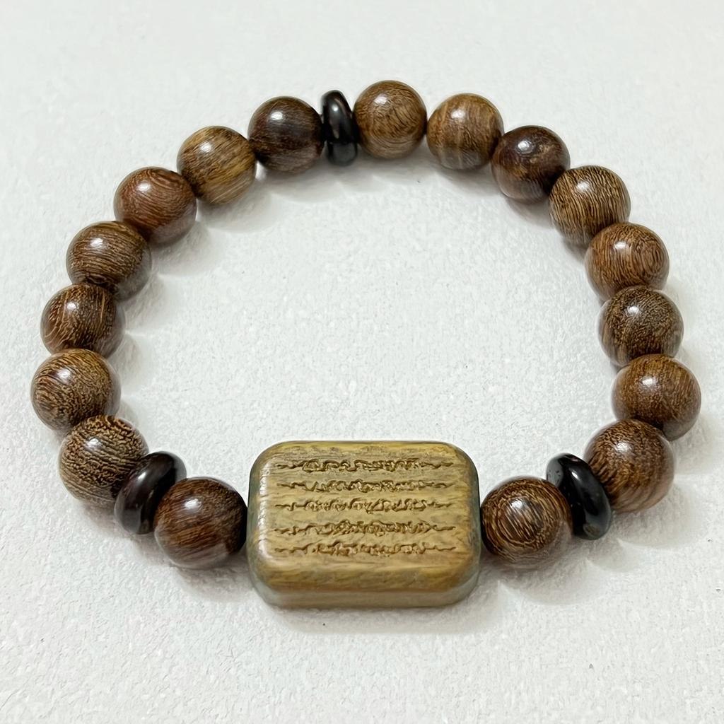 Wooden Beaded Bracelets for Men 10mm Round Beads Stretch Wood Bangle DIY Beading Gifts