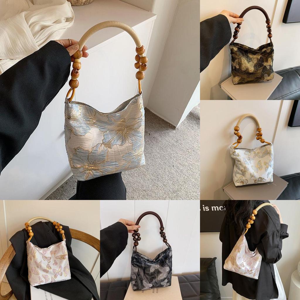 Silk Bucket Bag For Women With Magnetic Closure And Internal Phone Pocket For Daily Use