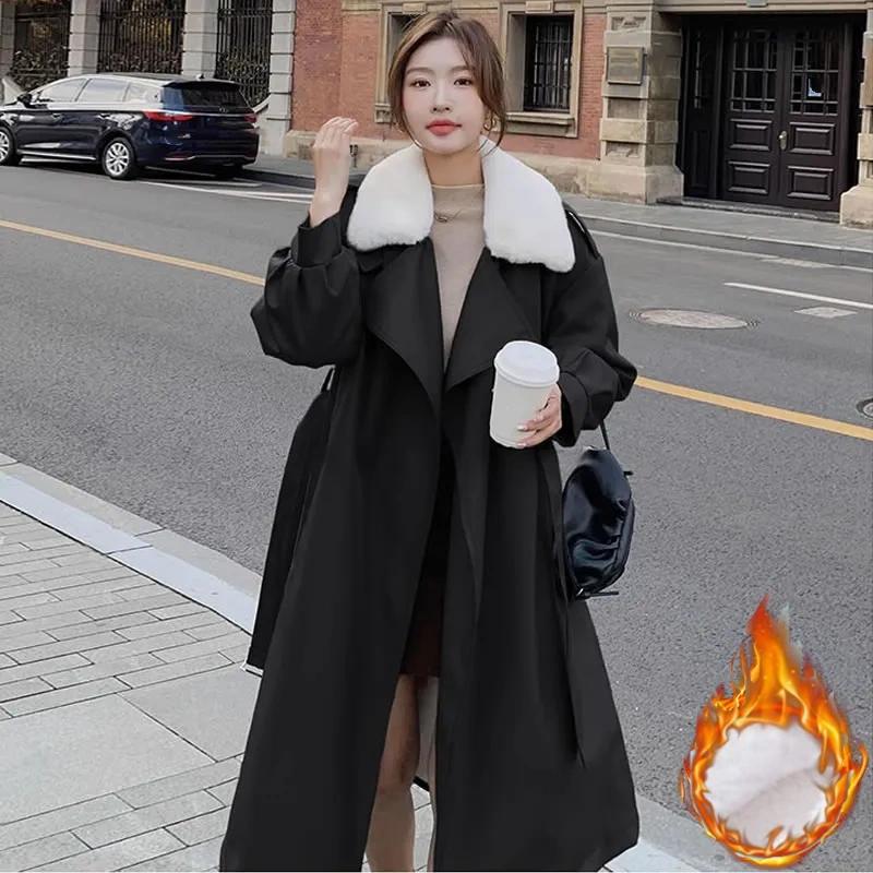 

Куртка-ветровка утолщенная на плюшевой подкладке Женская длинная зимняя куртка с хлопковой набивкой Куртка с хлопковой набивкой Тренд XS чёрный