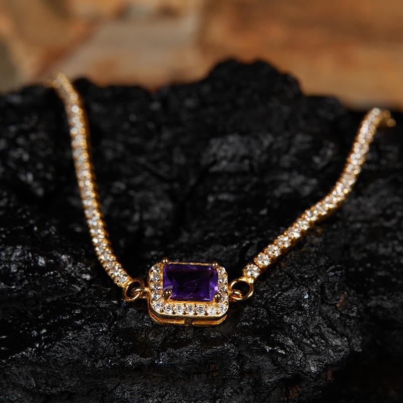 S925 Sterling Silver Natural Colored Treasure, Sugar Cube Stud Earrings, Ear Jewelry Gifts, Light Luxury, Elegant Niche Temperament, High-End Earrings