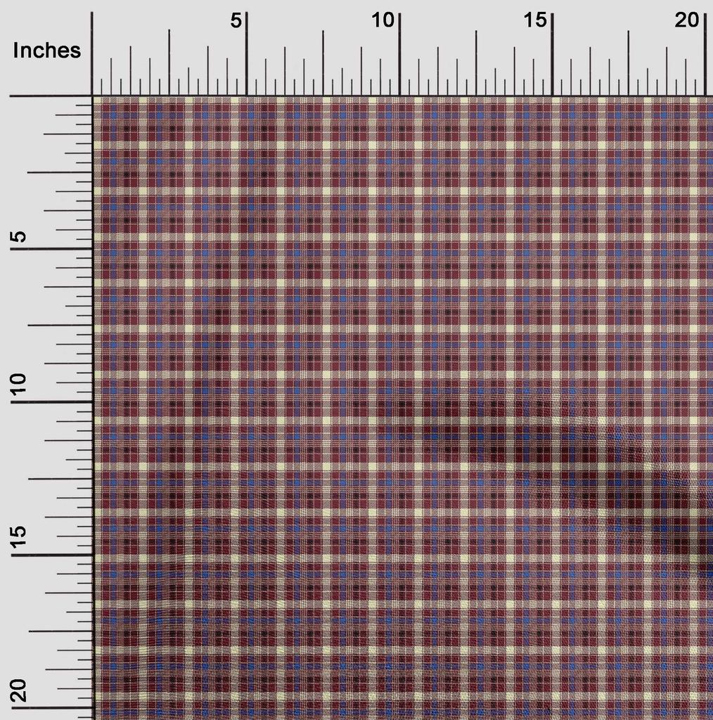 oneOone Cotton Flex Fabric Tartan Check Print Fabric By The Yard 40 Inch