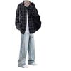 Men's Hong Kong Style Plaid Shirt Autumn Set - High-End Teen Cool & Handsome Outfit